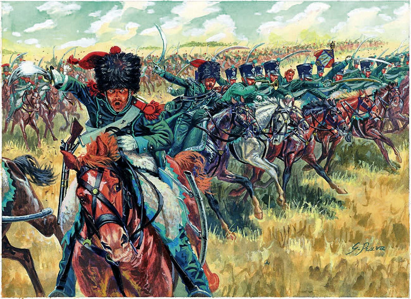 Napoleonic Wars Waterloo French Light Cavalry 1/72 Scale Plastic Figures
