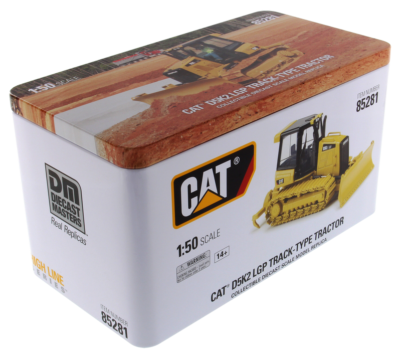 Caterpillar D5K2 LGP Track Type Tractor 1:50 Scale Diecast Model Box Front View