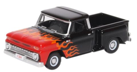 Chevrolet C10 Stepside Pickup 1965, Hot Rod (Black/ Orange), 1:87 Scale Model