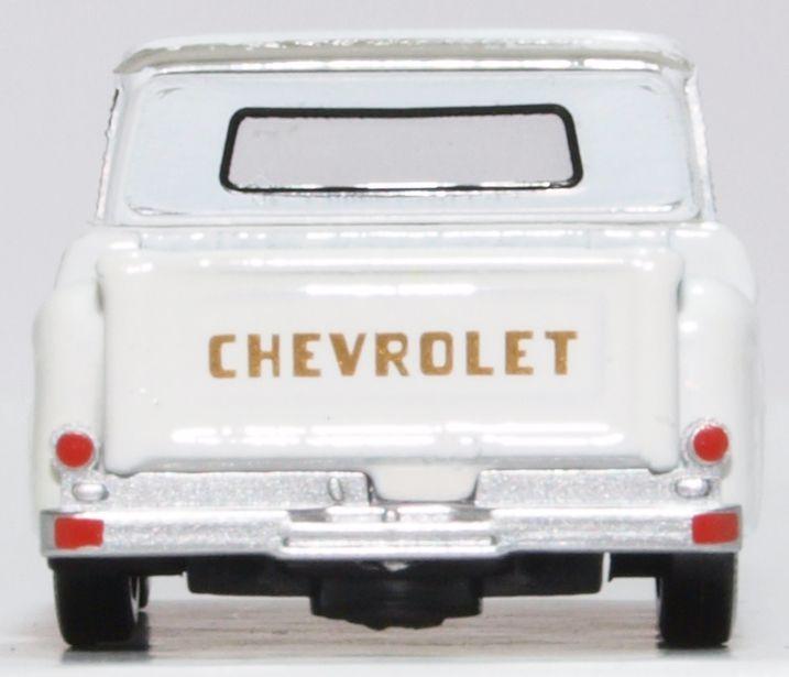 Chevrolet C10 Stepside Pickup 1965, White, 1:87 Scale Model By Oxford Diecast Rear View