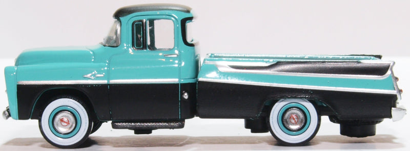 Dodge D100 Sweptside Pick Up (Turquoise / Jewel Black), 1:87 Scale Model Left Side View