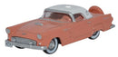 Ford Thunderbird 1956, Sunset Coral, Colonial White 1:87 Scale Model By Oxford Diecast