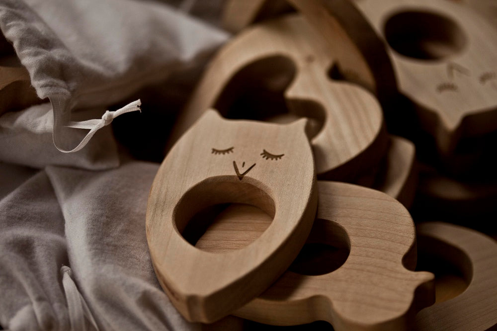 Penguin Shaped Raw Wood Teether