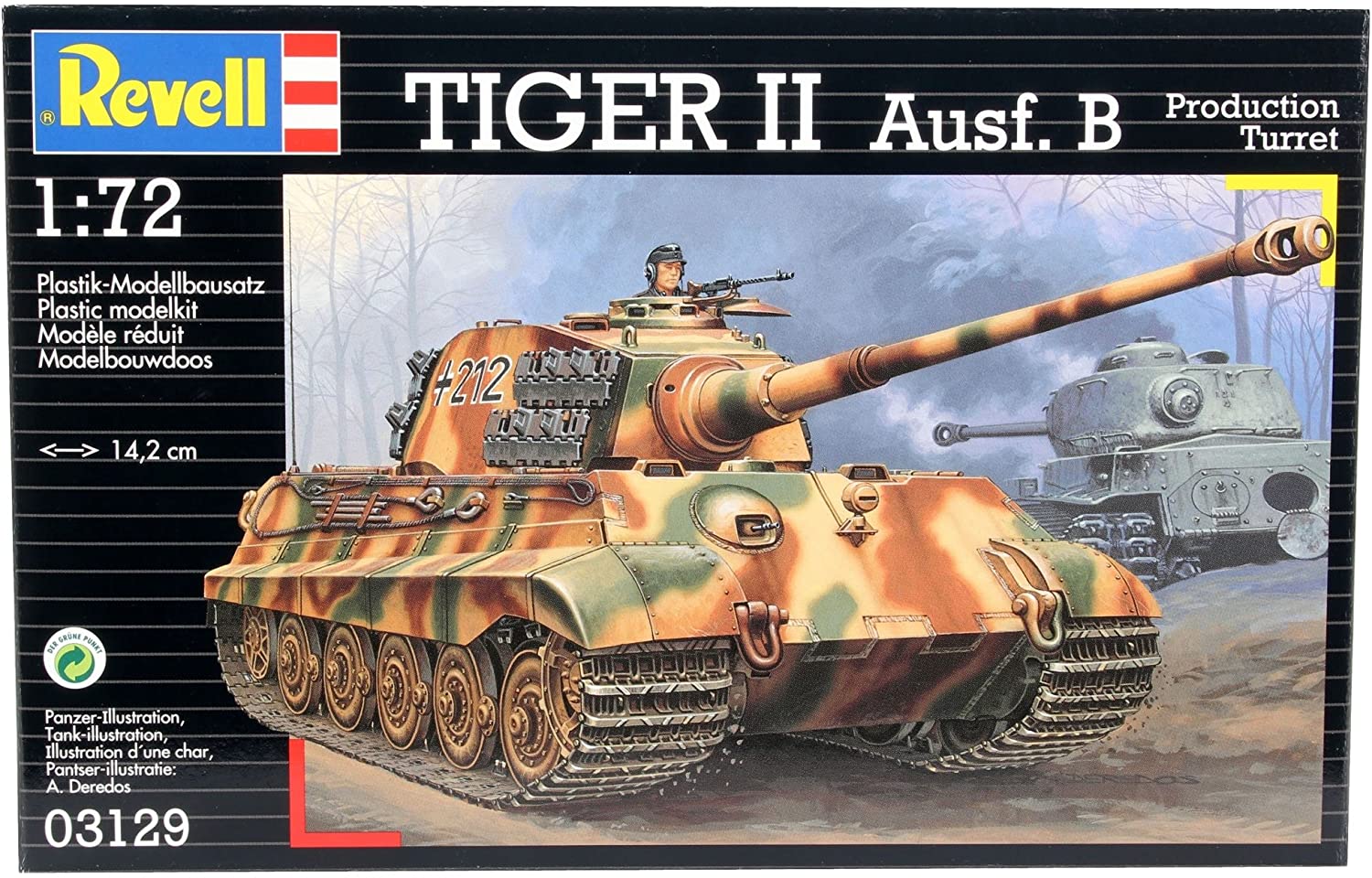 Tiger II Ausf. B (Production Turret) 1/72 Scale Model Kit Box Cover