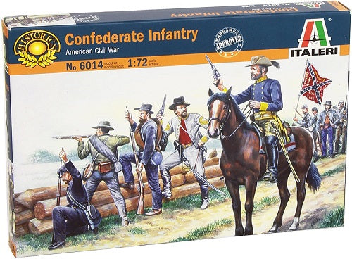 American Civil War Confederate Infantry 1861, 1/72 Scale Plastic Figures By Italeri