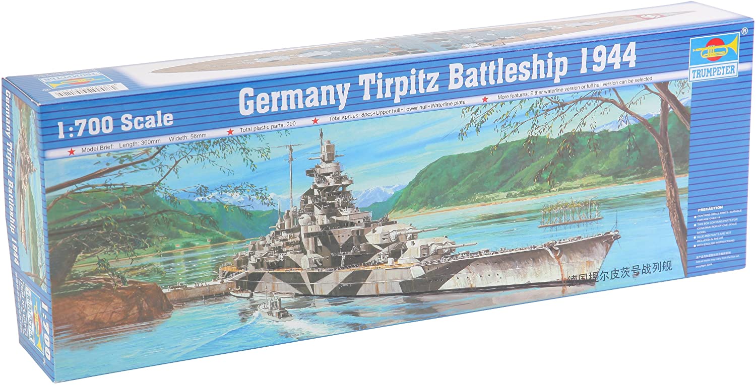 Tirpitz Battleship 1944, 1:700 Scale Model Kit By Trumpeter