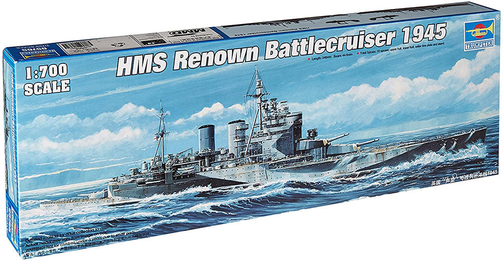 HMS Renown Battlecruiser 1945, 1:700 Scale Model Kit By Trumpeter