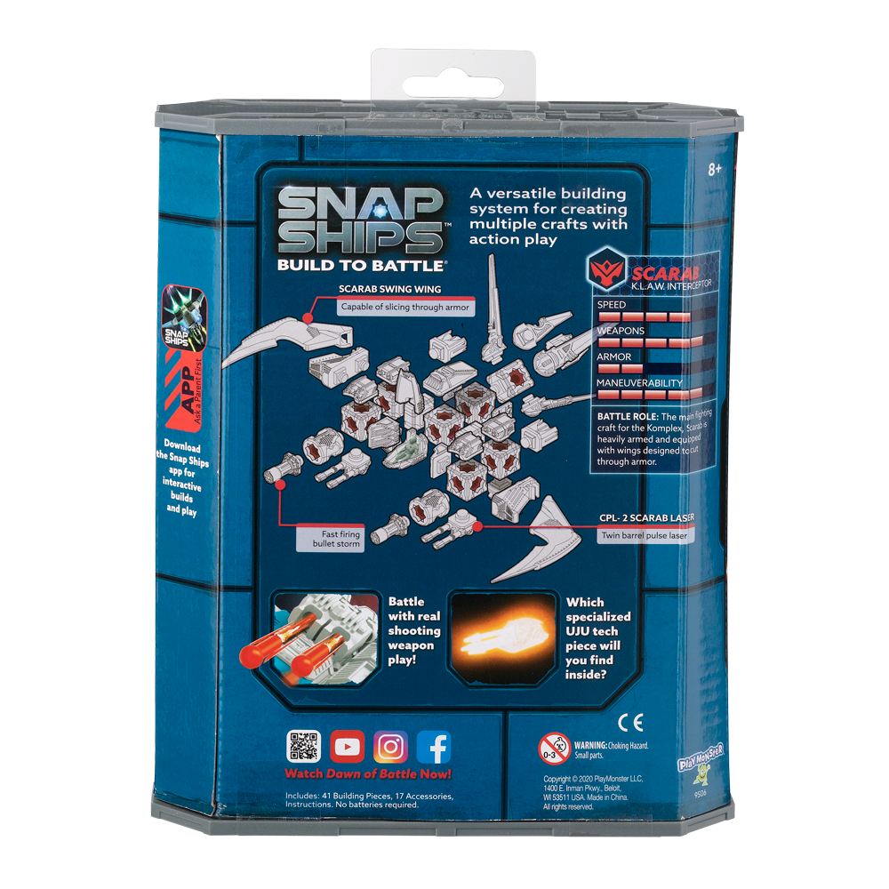 Snap Ships Scarab K.L.A.W. Interceptor Back Of Box
