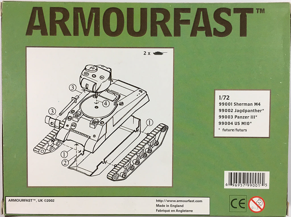 M4 Sherman Tank (2) 1/72 Scale Model Kit By Armourfast