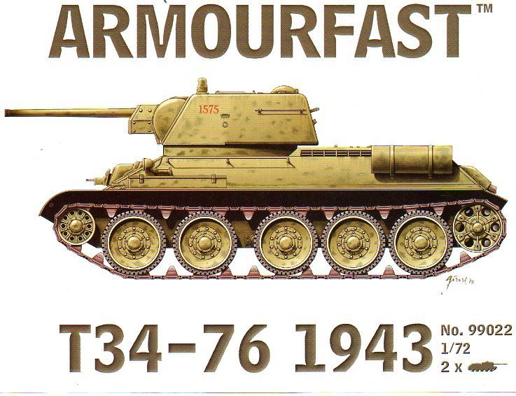 T34-76 1943 Version 1/72 Scale Model Kit By Armourfast