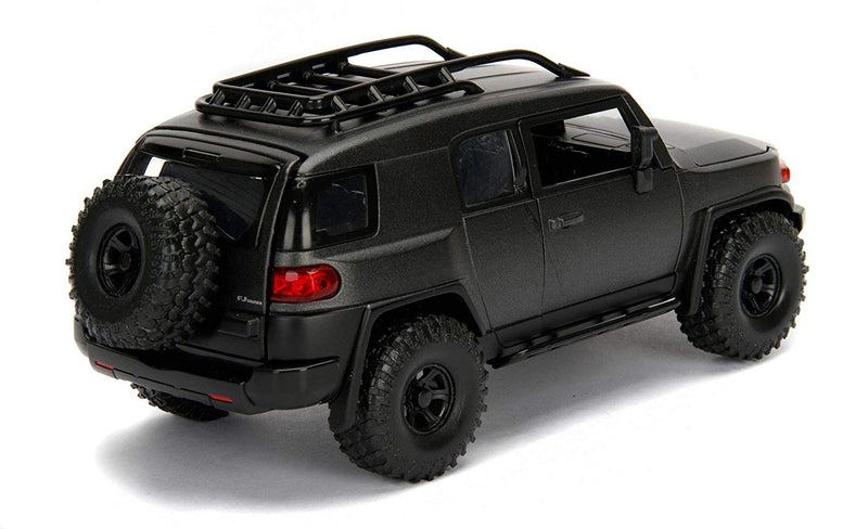 Toyota FJ Cruiser (Charcoal Gray) 1:24 Scale Diecast Car By Jada Toys Right Rear View