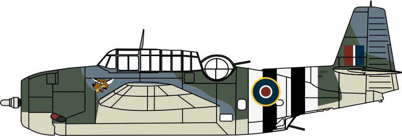 Grumman Avenger Mk II, J2490 855 Naval Air Squadron 1944, 1:72 Scale Model Illustration