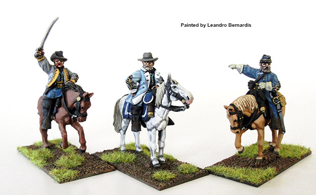 Confederate Generals Mounted, 28 mm Scale Model Metal Figures