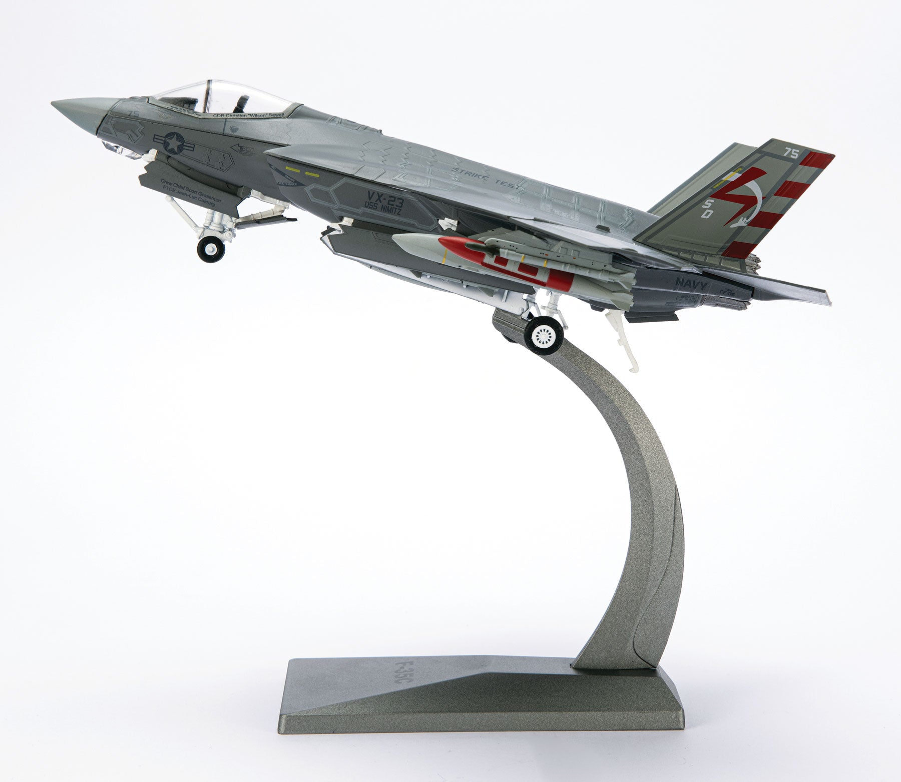 Lockheed Martin F-35C Lightening II VX-23 “Salty Dogs” CF-05, 1:72 Scale Diecast Model Left Side View