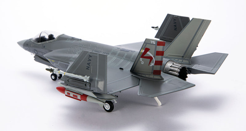 Lockheed Martin F-35C Lightening II VX-23 “Salty Dogs” CF-05, 1:72 Scale Diecast Model Left Rear View Wings Folded