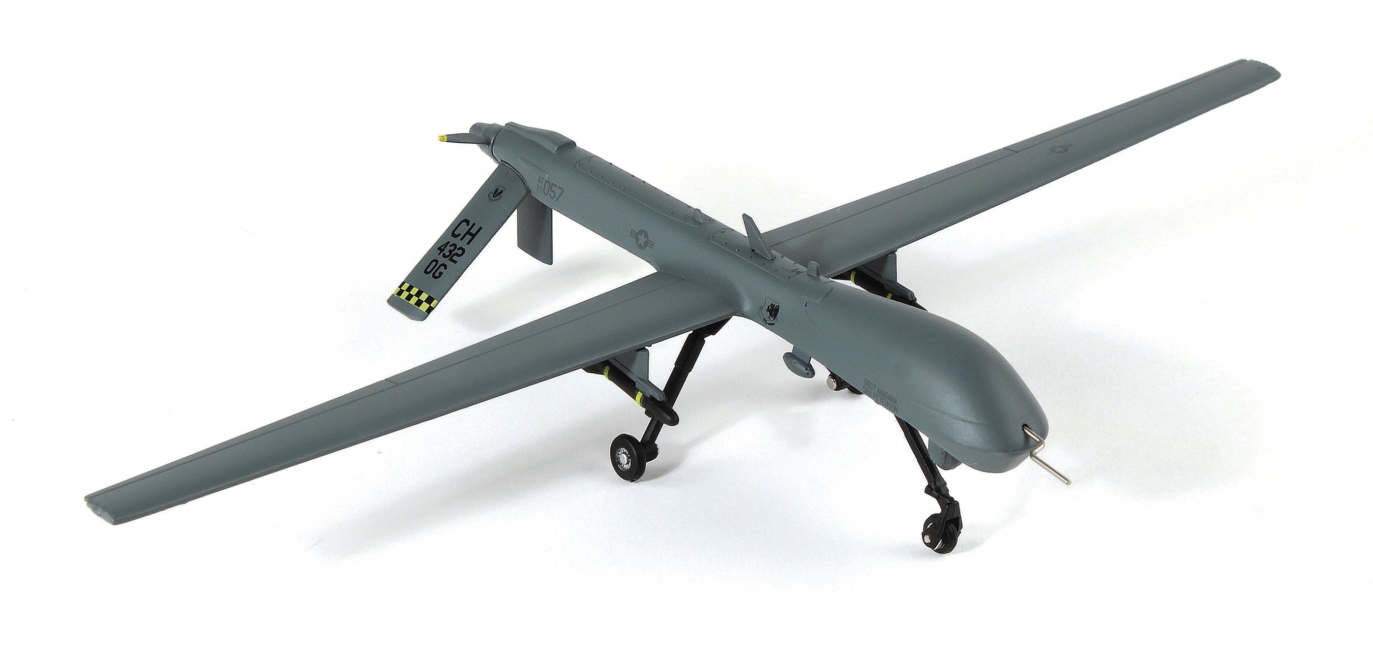 General Atomics MQ-1 Predator 1:72 Scale Diecast Model Right Front View On Ground