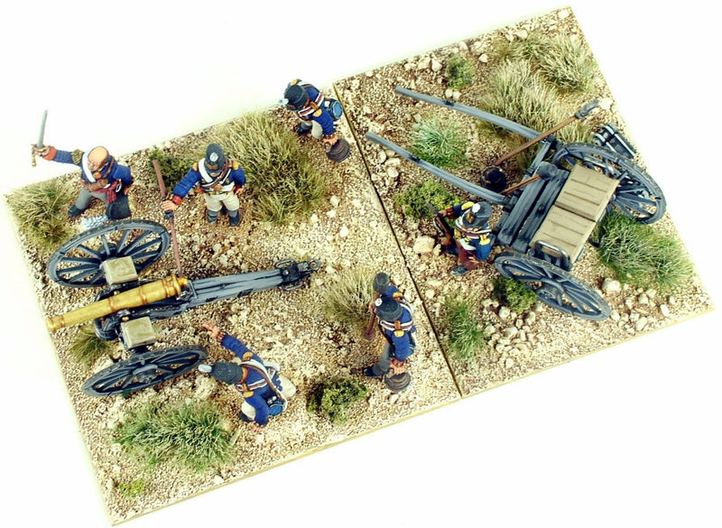 Napoleonic British Foot Artillery, 28 mm Scale Model Plastic Figures Single Gun Top view