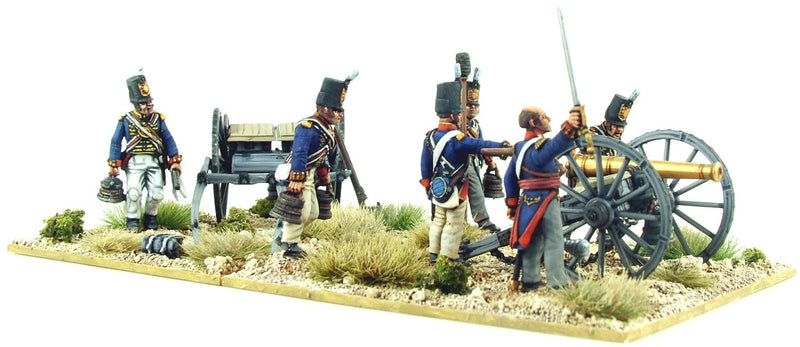 Napoleonic British Foot Artillery, 28 mm Scale Model Plastic Figures Single Gun Side View