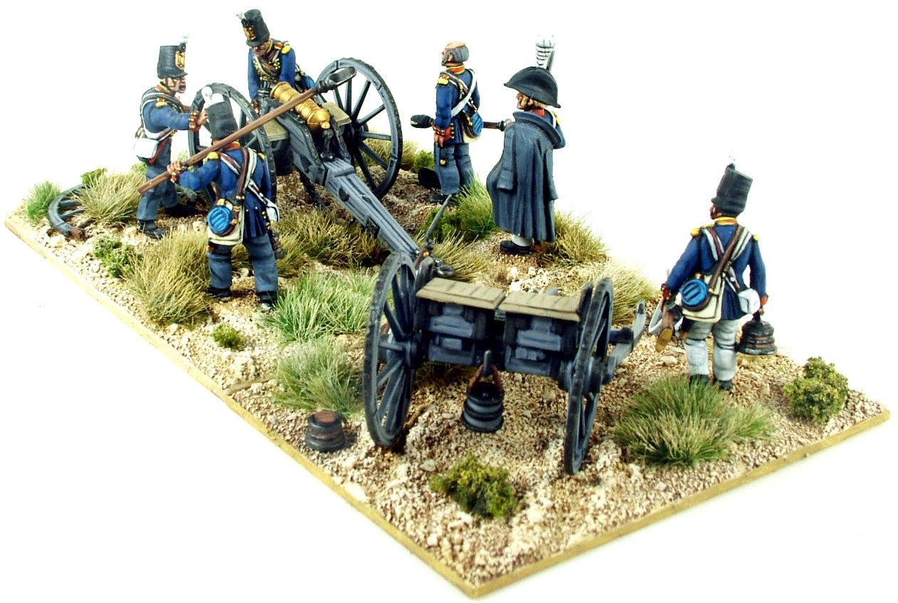 Napoleonic British Foot Artillery, 28 mm Scale Model Plastic Figures Single Gun Rear View