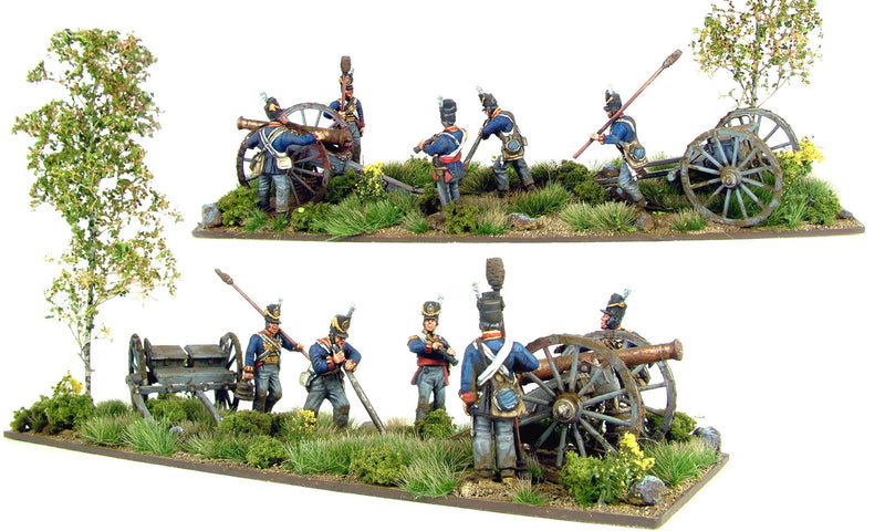 Napoleonic British Foot Artillery, 28 mm Scale Model Plastic Figures Painted Exmaple