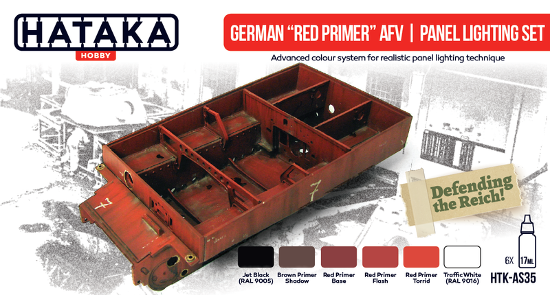 German “Red Primer” AFV  Panel Lighting Paint Set Red Line (Airbrush-Dedicated)  By Hataka Hobby