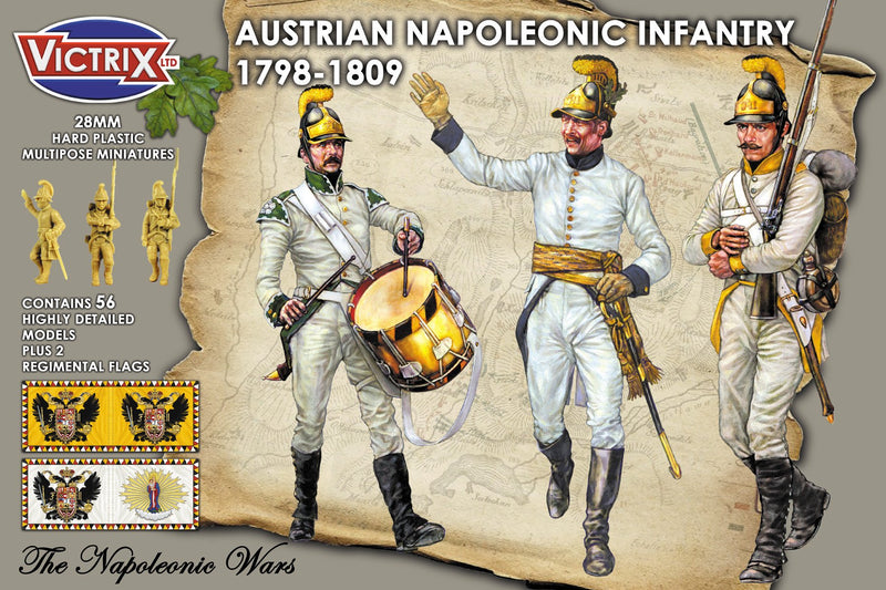 Napoleonic Austrian Infantry 1798 - 1809, 28 mm Scale Model Plastic Figures