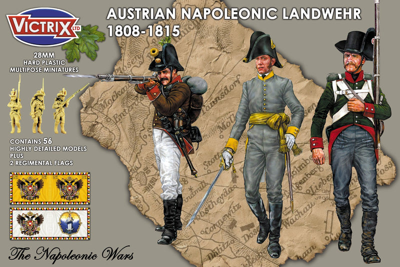 Napoleonic Austrian Landwehr 1808 - 1815, 28 mm Scale Model Plastic Figures