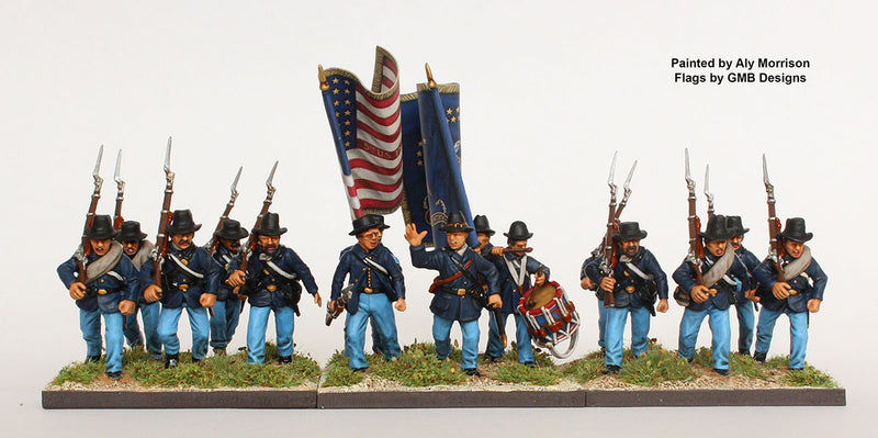 American Civil War Union Infantry 1861-1865 (28 mm) Scale Model Plastic Figures Unit Sample