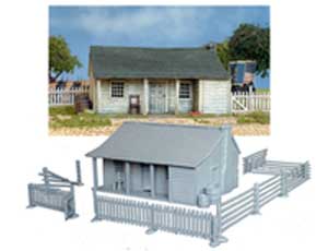 North American Farmhouse 1750 – 1900 28 mm Scale Scenery Contents