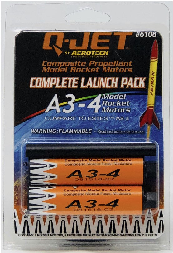 A3-4 Q-Jet (2-Pack) Model Rocket Motor By Quest Aerospace