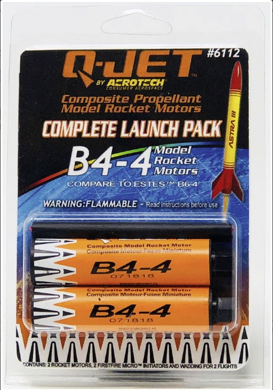 B4-4 Q-Jet Model Rocket Motor (2-Pack) By Quest Aerospace