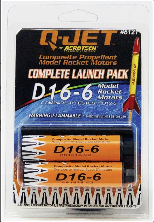 D16-6 Q-Jet Model Rocket Motor (2-Pack) By Quest Aerospace