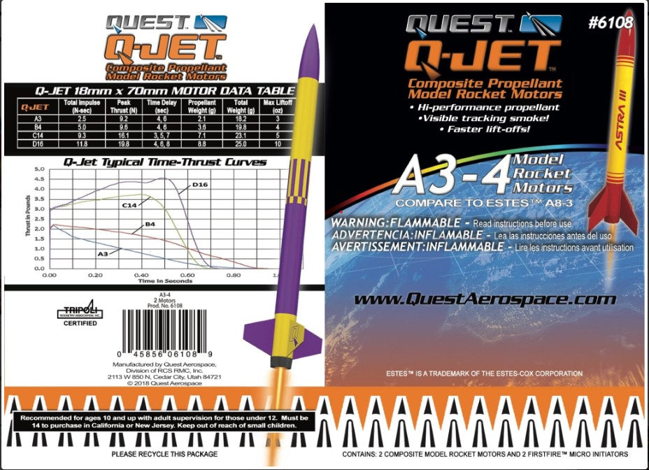 Astra III Model Rocket Starter Set By Quest Aerospace