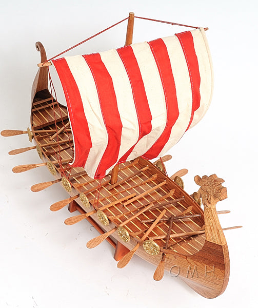 Drakkar Viking Wooden Scale Model Starboard Bow Top View