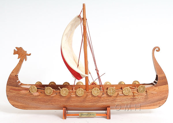 Drakkar Viking Wooden Scale Model Port Side View