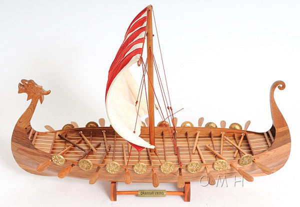 Drakkar Viking Wooden Scale Model Port Side Top View