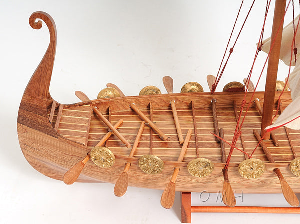 Drakkar Viking Wooden Scale Model Aft Close Up