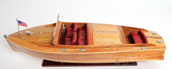 Chris Craft Runabout, Wooden Scale Model Port Side Top View