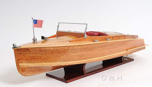 Chris Craft Runabout, Wooden Scale Model Port Bow View