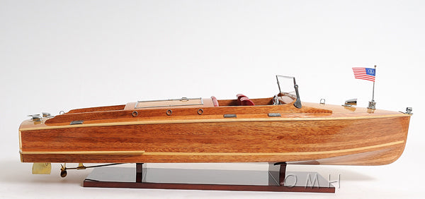 Chris Craft Runabout, Wooden Scale Model Starboard Side View