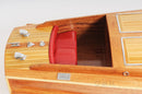 Chris Craft Runabout, Wooden Scale Model Aft SEating Close Up