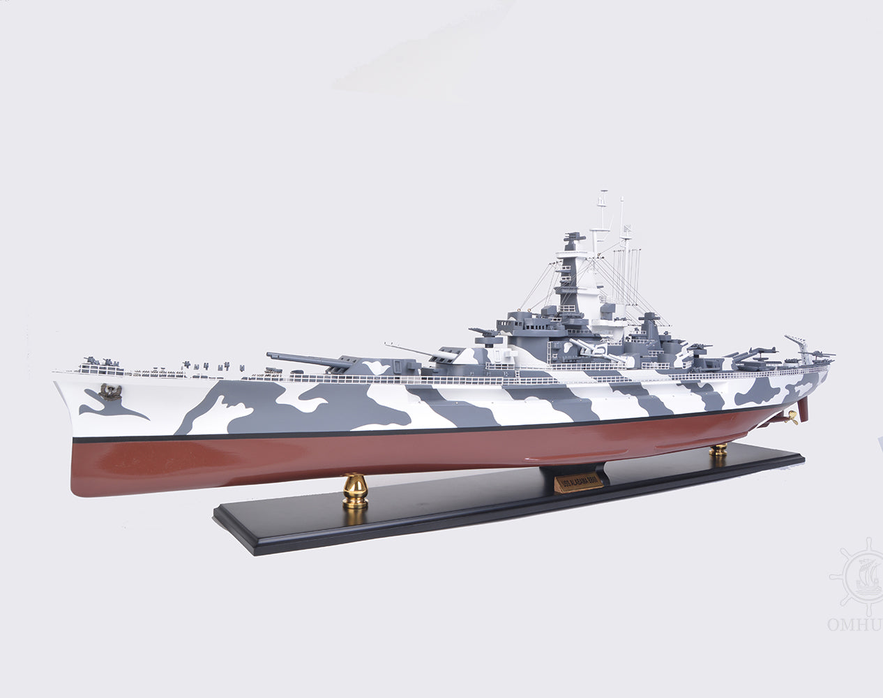 USS Alabama Battleship BB-60, Wooden Scale Model