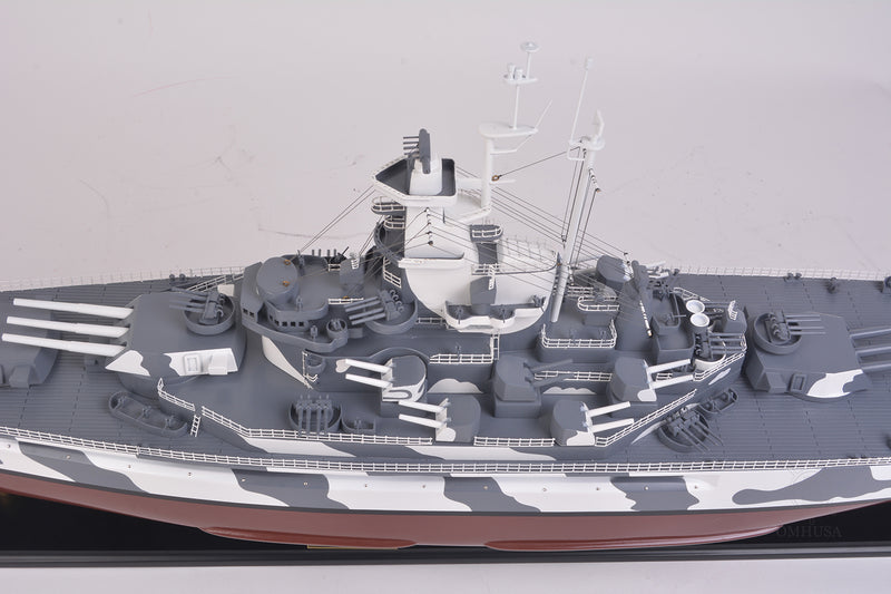 USS Alabama Battleship BB-60, Wooden Scale Model Midship Superstructure Close Up