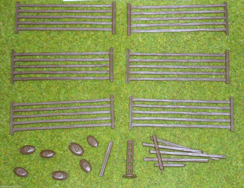 5 Bar Fencing 28mm Scale Scenery Contents