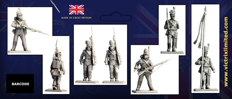 Napoleonic Waterloo British Infantry Centre Companies, 28 mm Scale Model Plastic Figures Kit Examples