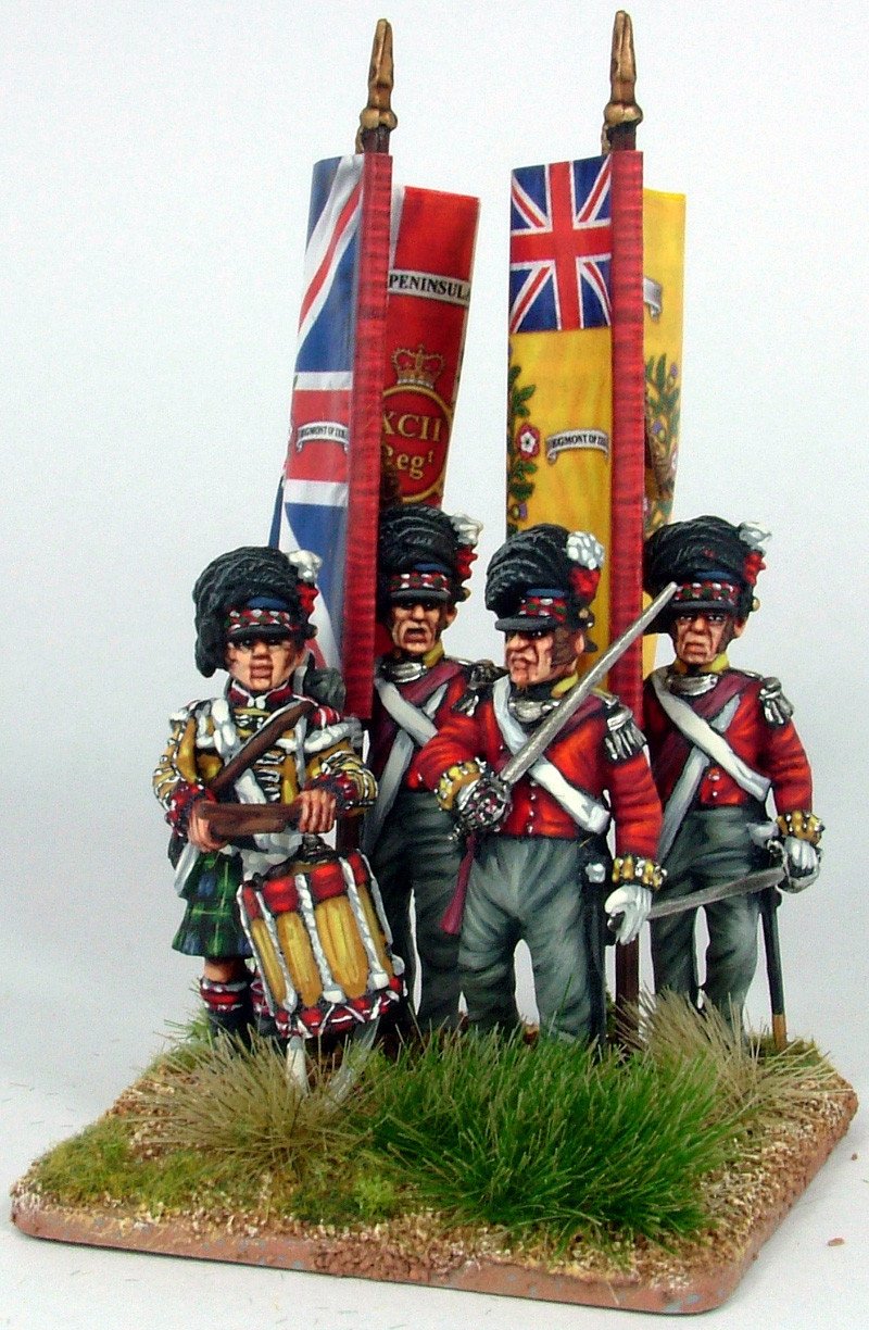 Napoleonic British Highland Centre Companies, 28 mm Scale Model Plastic Figures Command Element