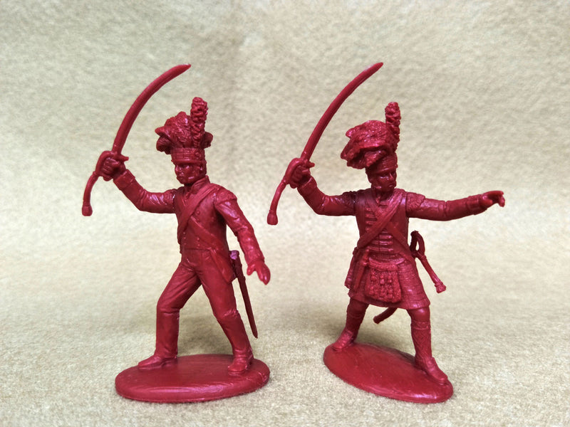 Napoleonic Wars British Highland Infantry Officers 1803 – 1815, 54 mm (1/32) Scale Plastic Figures Raised Swords