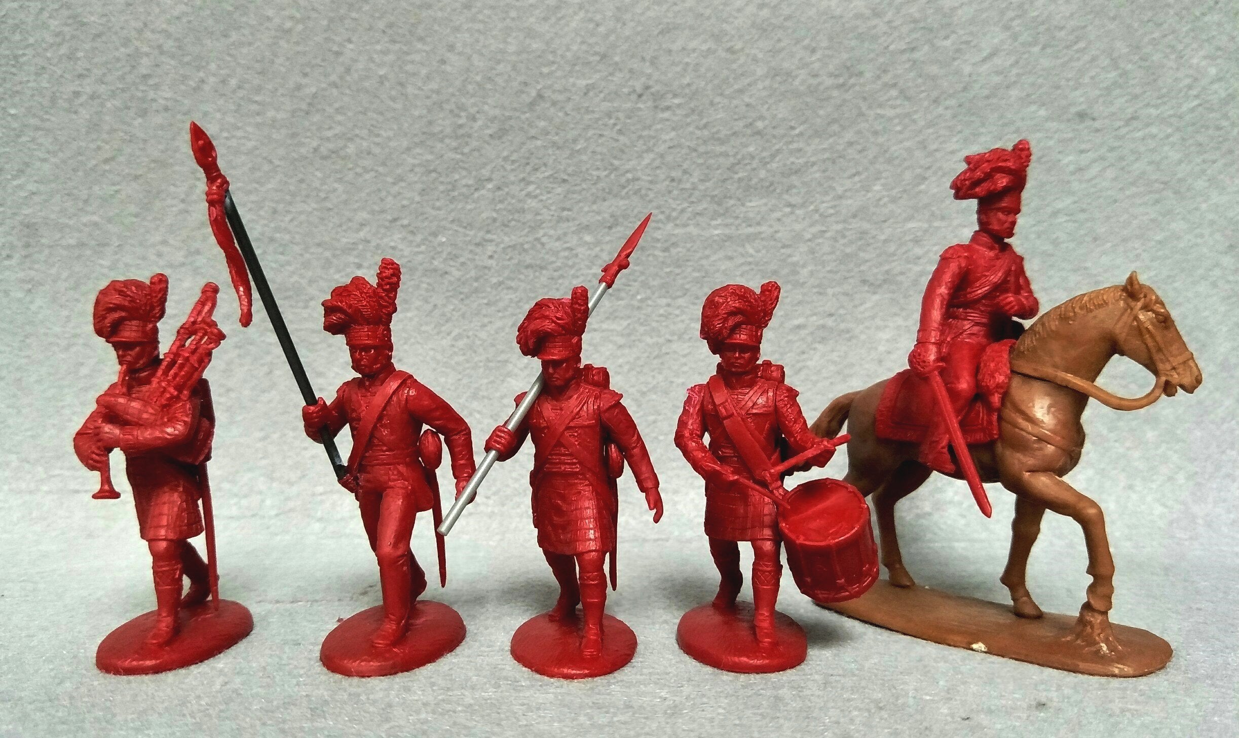 Napoleonic Wars British Highland Regiment Command 1803 – 1815, 54 mm (1/32) Scale Plastic Figures Close Up View #2