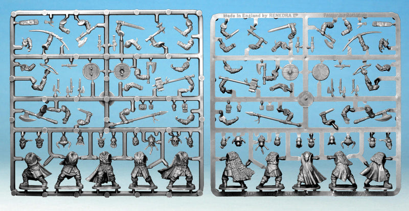 Frostgrave Barbarians, 28 mm Scale Model Plastic Figures Frames
