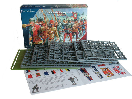 Wars Of The Roses Infantry 1455 - 1487, 28 mm Scale Model Plastic Figures Box Contents